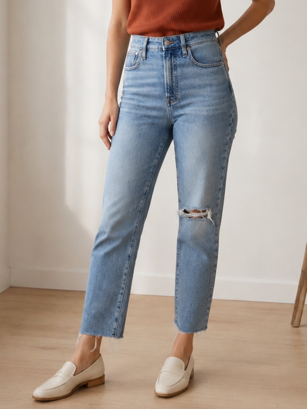 Madewell Curvy Perfect Vintage Jeans Size 26 2 XS Small Distressed Raw Hem